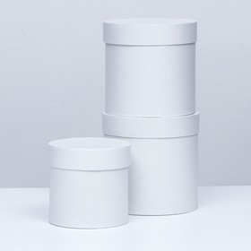 Набор коробок 3в1 "Белый", 15 х 15, 18 х 18, 19 х 19 см