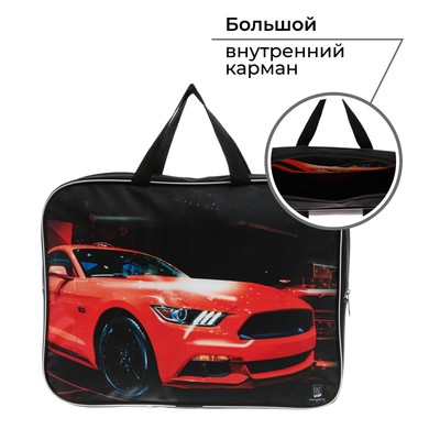 Папка для труда, А4, текстильная, 35×27×7 см «Тачка»