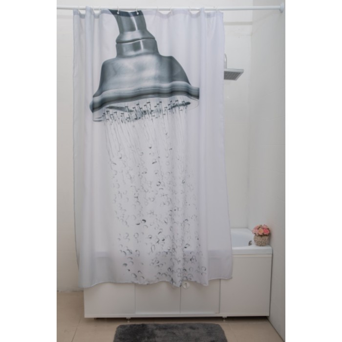 Штора для ванной SHOWER, с утяжелителем, 180х200 см