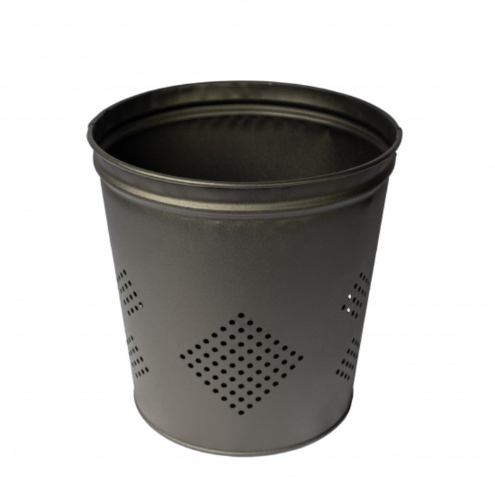 Корзина для мусора с перфорацией круглая, 26х26х26 см, металл, цвет чёрный