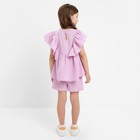 Комплект для девочки (блузка, шорты) MINAKU цвет лиловый, рост 134 - Фото 3