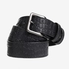 Ремень брючный с подкладом.Тиснение имитация кожи каймана, цвет черный, 4 см, 110 см - фото 22080525