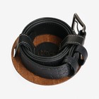 Ремень брючный с подкладом.Тиснение имитация кожи каймана, цвет черный, 4 см, 110 см - фото 22080527