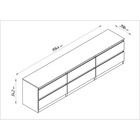 Тумба под ТВ длинная «Кастор», 1944×396×542 мм, с шестью ящиками, цвет белый - Фото 3