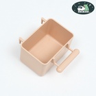 Кормушка для птиц большая, прямоугольная, в клетку, 8×5×4.5 см, бежевая - Фото 2