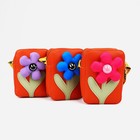 Сумка детская для девочки на молнии, длинный ремень, цвет оранжевый - фото 45576273