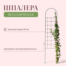 Шпалера, 70 × 15 × 1 см, металл, зелёная, «Мини-сетка»