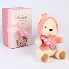 Подарочный набор: мягкая игрушка «Медвежонок» + держатель для пустышки, розовый - фото 7717271