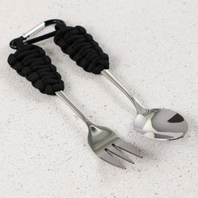 Подарочный набор: ложка с вилкой на паракорде, 13 см