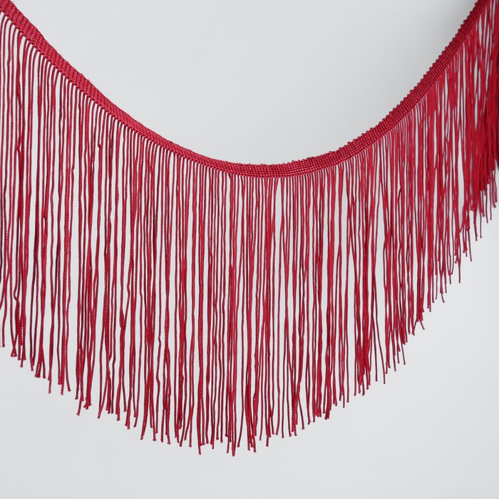 Тесьма декоративная «Бахрома», 15 см, 5±0.5 м, винная - Фото 1