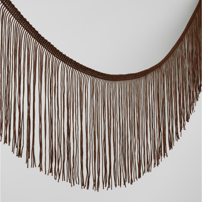 Тесьма декоративная «Бахрома», 15 см, 5±0.5 м, коричневая - Фото 1