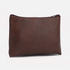 Кошелёк женский на молнии, 14×1×9 см, тёмно-коричневый - Фото 3