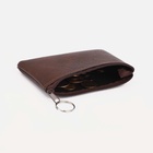 Кошелёк женский на молнии, 14×1×9 см, тёмно-коричневый - Фото 4