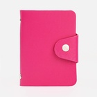 Визитница на кнопке, 12 карт, цвет фуксия - Фото 3