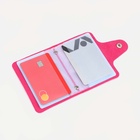 Визитница на кнопке, 12 карт, цвет фуксия - Фото 2