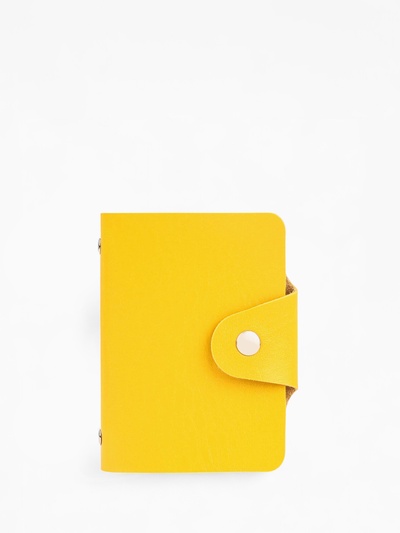 Визитница на кнопке, 12 карт, цвет жёлтый