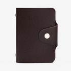 Визитница на кнопке, 12 карт, цвет коричневый - Фото 2