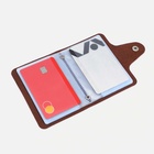 Визитница на кнопке, 12 карт, цвет коричневый - Фото 4