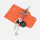 Ключница на кнопках, длина 11 см, 7 карабинов, цвет оранжевый - Фото 3