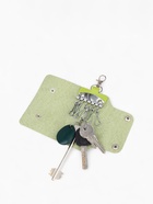 Ключница карманная на кнопках, 7 карабинов, размер 11×2×6.5 см, зелёная - Фото 2