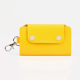 Ключница карманная на кнопках, 7 карабинов, размер 11?2?6.5 см, жёлтая (комплект 2 шт)