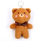 Мягкая игрушка «Медведь с бантиком», на брелоке, размер 14 см, цвет коричневый - фото 319330625