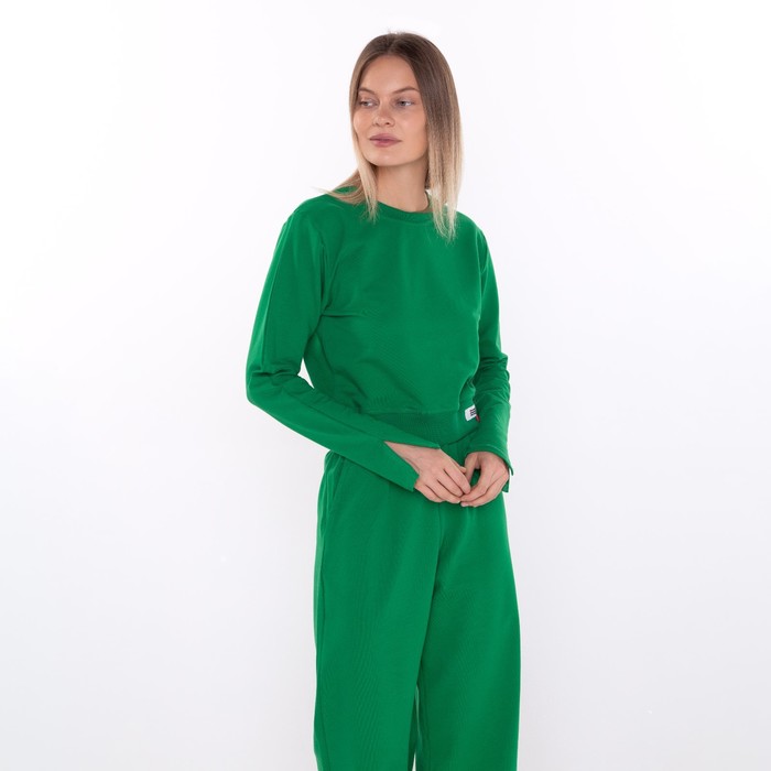Костюм женский (толстовка/брюки), цвет тёмно-зелёный, размер L (46-48) 61125