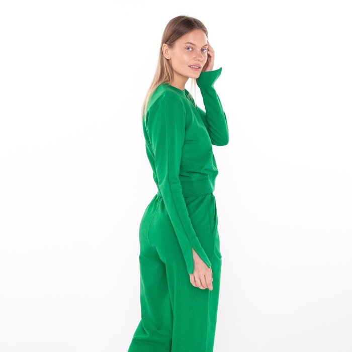Костюм женский (толстовка/брюки), цвет тёмно-зелёный, размер L (46-48) 61125