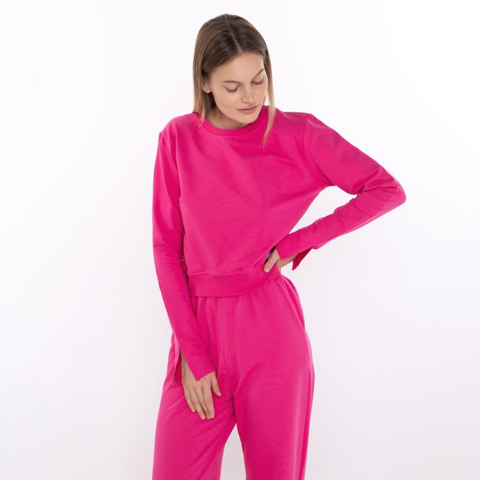 Костюм женский (толстовка/брюки), цвет розовый, размер M (44-46) 61126