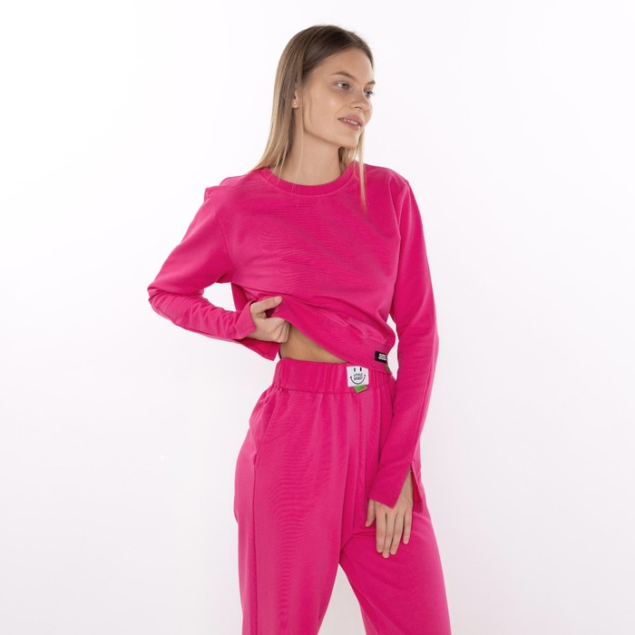 Костюм женский (толстовка/брюки), цвет розовый, размер L (46-48) 61127