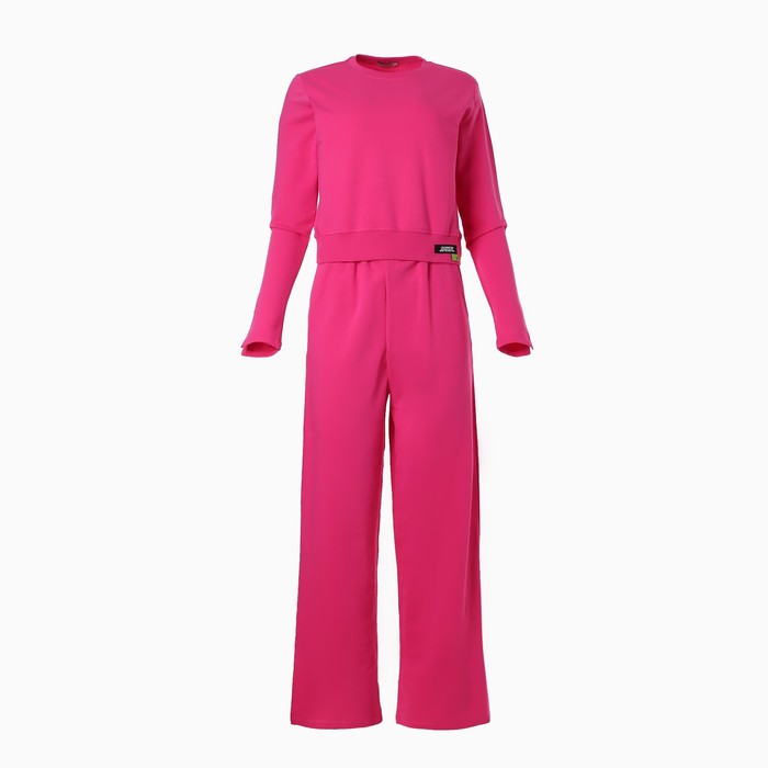 Костюм женский (толстовка/брюки), цвет розовый, размер L (46-48) 61127