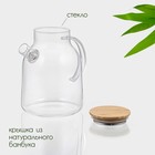 Заварочный чайник BellaTenero «Эко», 1.8 л, с бамбуковой крышкой, металлический фильтр, стекло - Фото 2