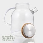 Заварочный чайник BellaTenero «Эко», 1.8 л, с бамбуковой крышкой, металлический фильтр, стекло - Фото 3