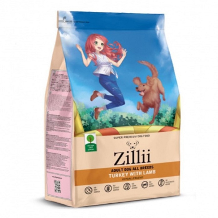 

Сухой корм ZILLII Dog Adult для собак, индейка и ягненок, 800 г
