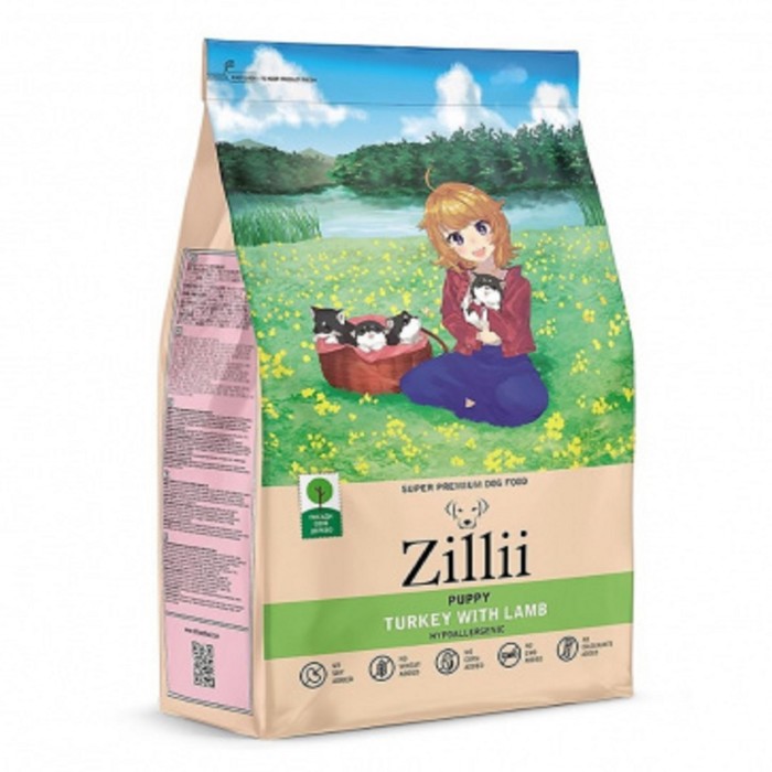 

Сухой корм ZILLII Puppy для щенков, индейка и ягненок, 3 кг
