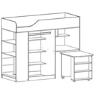 Кровать – чердак «Каприз 8», с столом, с шкафом, 2040×1102×1695 мм, цвет анкор белый - Фото 3