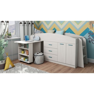 Кровать детская «Каприз 12», с шкафом, с столом, 2134×840×1065 мм, цвет анкор белый