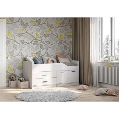 Кровать детская «Каприз 16», с ящиками, с тумбой, 1640×842×800 мм, цвет анкор/белый