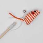 Дразнилка-удочка с мышью на деревянной ручке, микс цветов - Фото 2