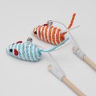 Дразнилка-удочка с мышью на деревянной ручке, микс цветов - Фото 3