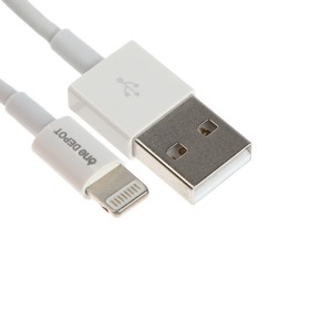 Кабель ONE DEPOT S22L, Lightning - USB, 2.4 А, 1 метр, белый 9515173