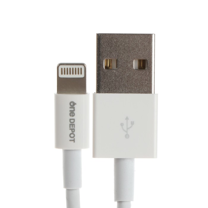 Кабель ONE DEPOT S22L, Lightning - USB, 2.4 А, 1 метр, белый - фото 51460352