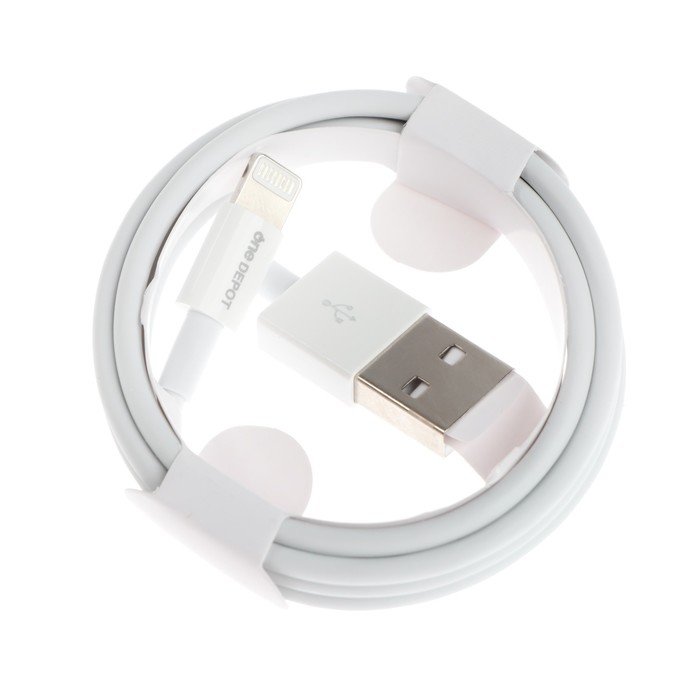 Кабель ONE DEPOT S22L, Lightning - USB, 2.4 А, 1 метр, белый - фото 51460353