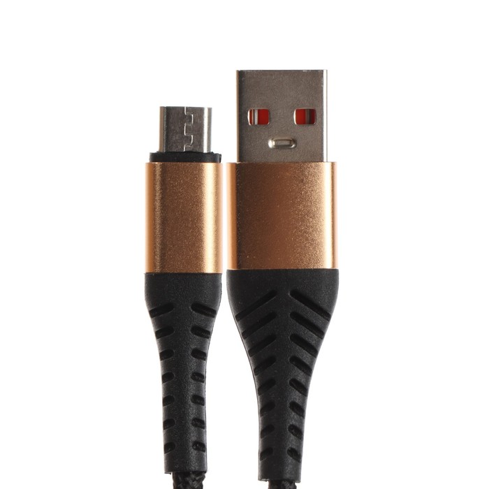 Кабель ONE DEPOT S03, microUSB - USB, 2.4 А, 1 метр, текстильная оплетка,черный - фото 51460376