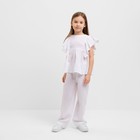 Комплект (блузка и брюки) для девочки MINAKU цвет белый, рост 104 см - фото 298402984