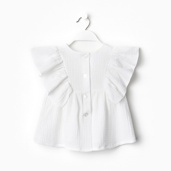 Комплект (блузка и брюки) для девочки MINAKU цвет белый, рост 104 см - фото 1907660432