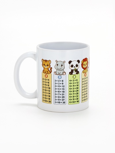Кружка чайная керамическая «Таблица умножения», 320 мл