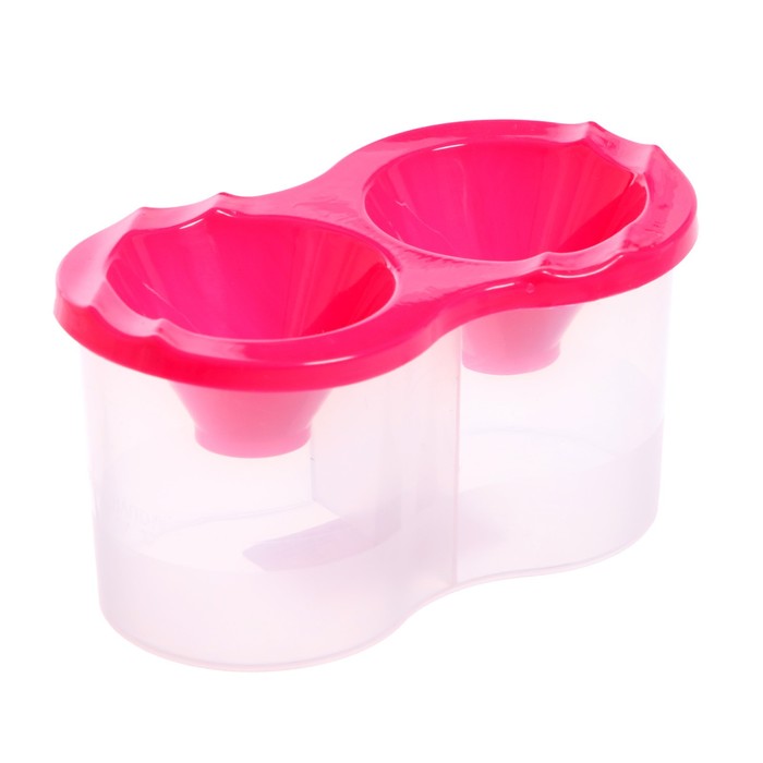 Стакан - непроливайка для рисования двойной Calligrata, 150 мл ×2, с держателем для кистей, розовый - Фото 1