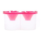 Стакан - непроливайка для рисования двойной Calligrata, 150 мл ×2, с держателем для кистей, розовый - Фото 2