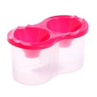 Стакан - непроливайка для рисования двойной Calligrata, 150 мл ×2, с держателем для кистей, розовый - Фото 2